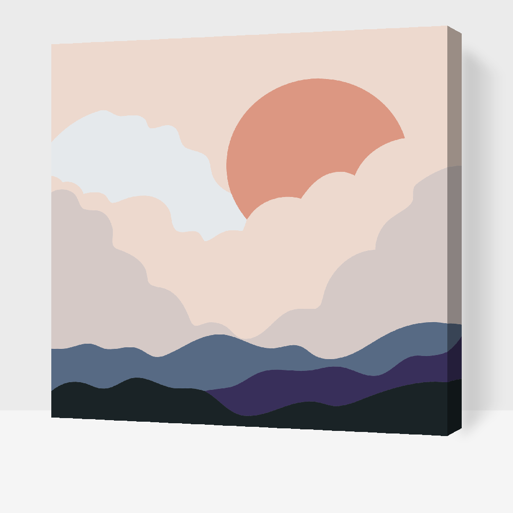 Paint by number - Boho-solnedgang