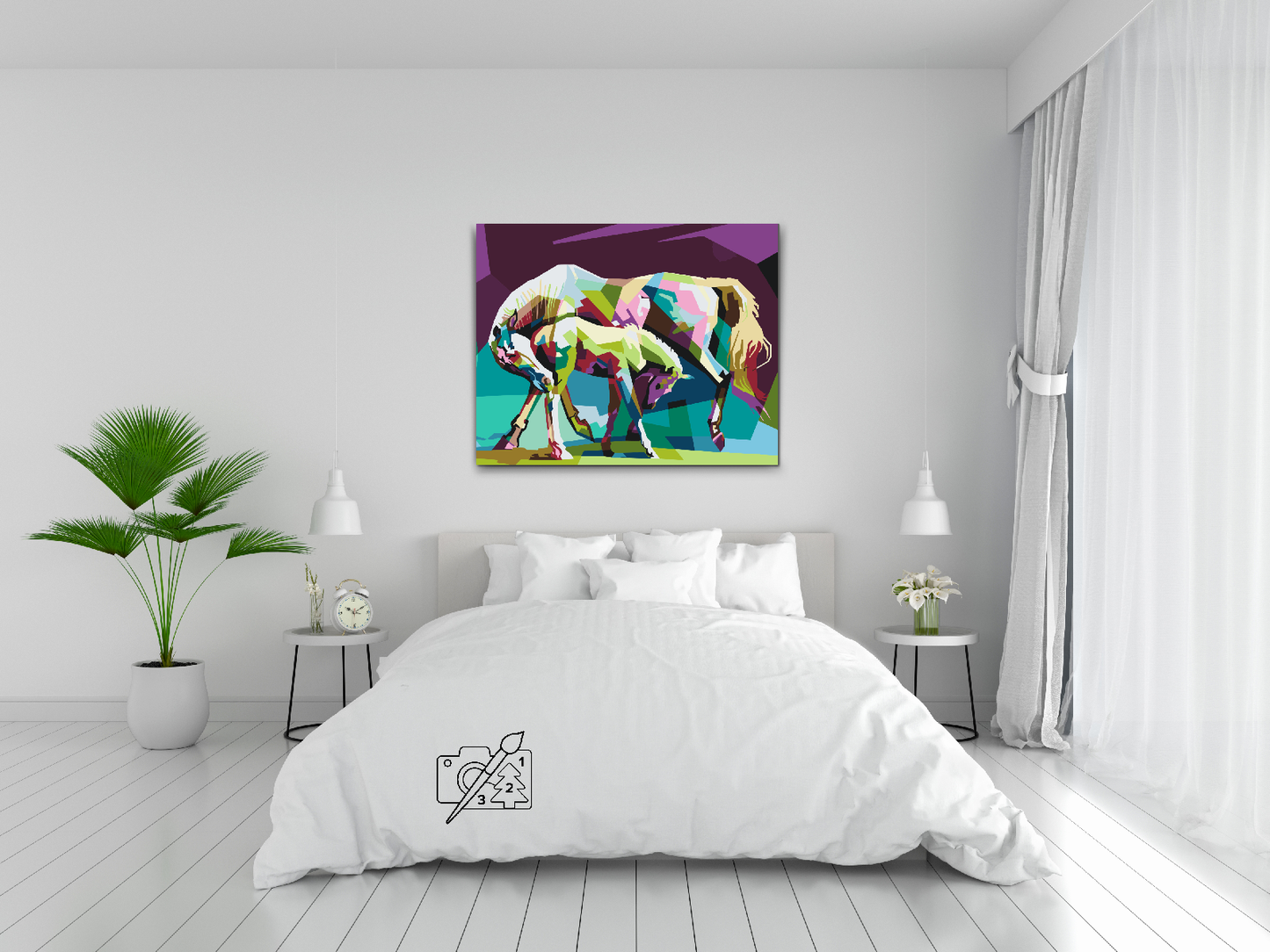 Paint by number - Farverige heste