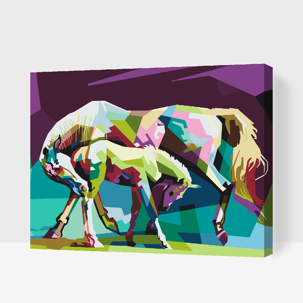 Paint by number - Farverige heste