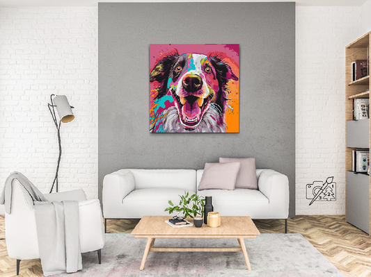 Paint by number - Farvestrålende hund