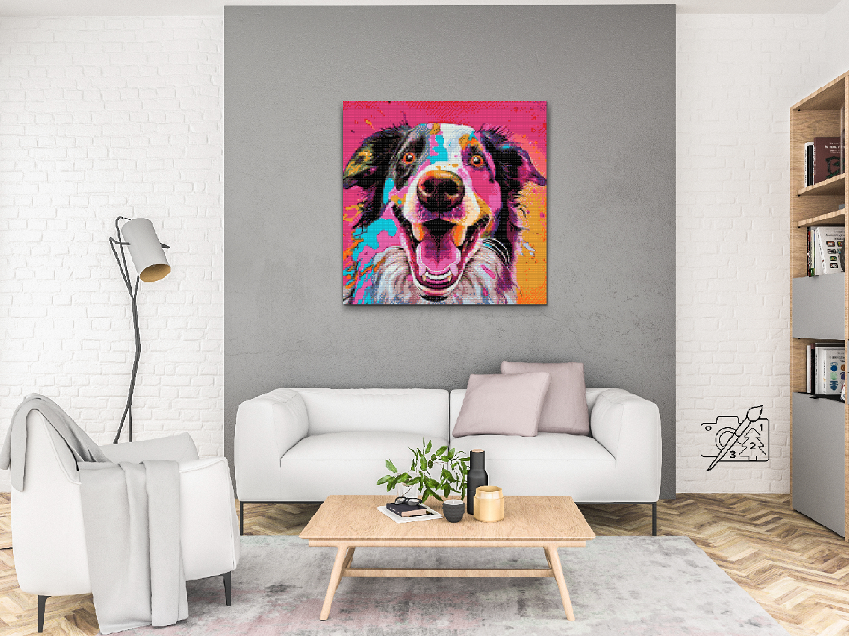 Diamond Paint - Farvestrålende hund