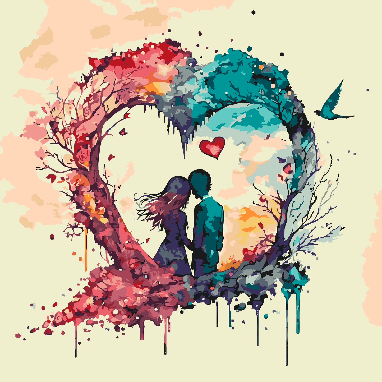 Paint by number - Romantik i hjertet
