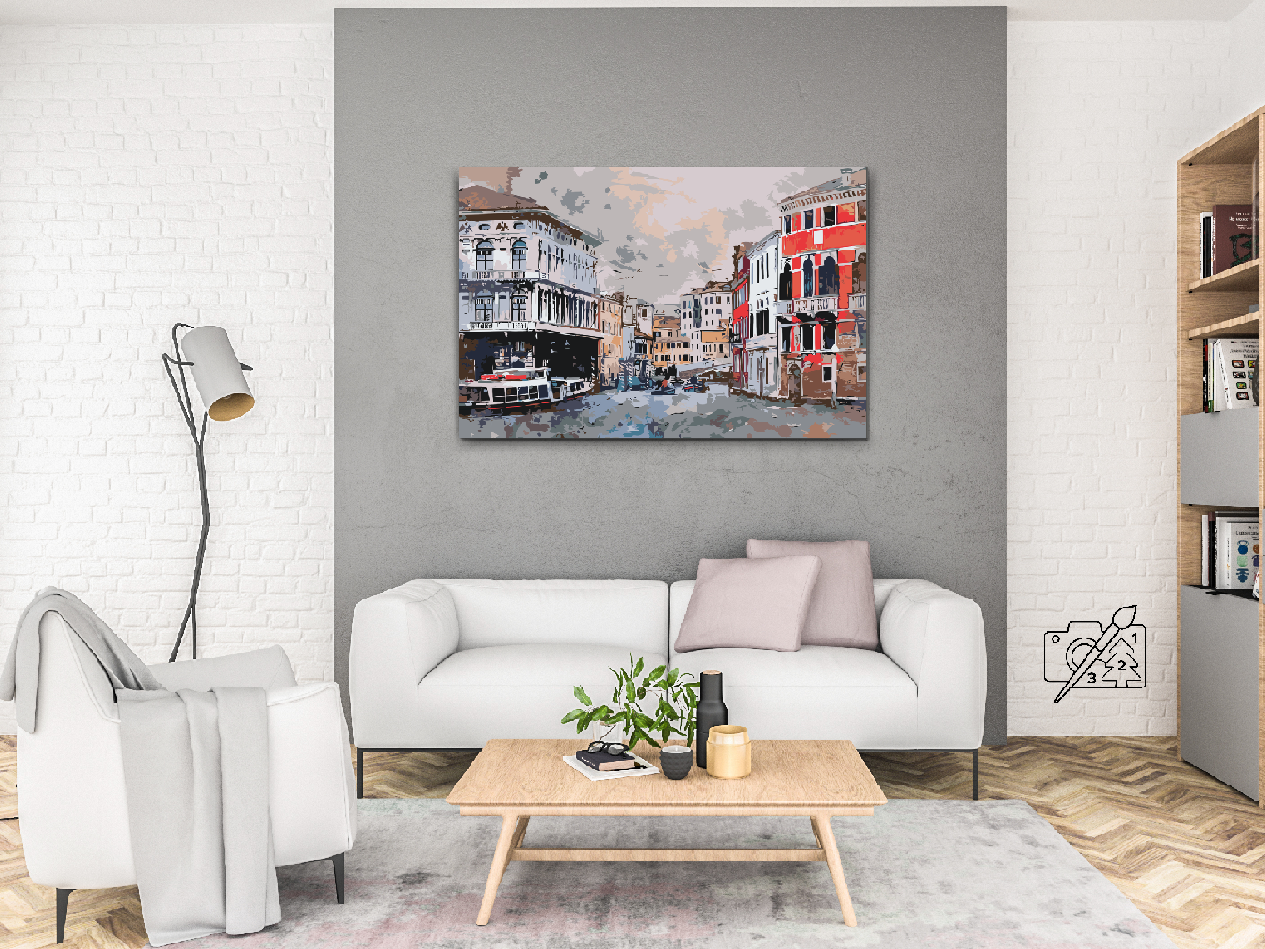 Paint by number - Venedig, en malerisk by