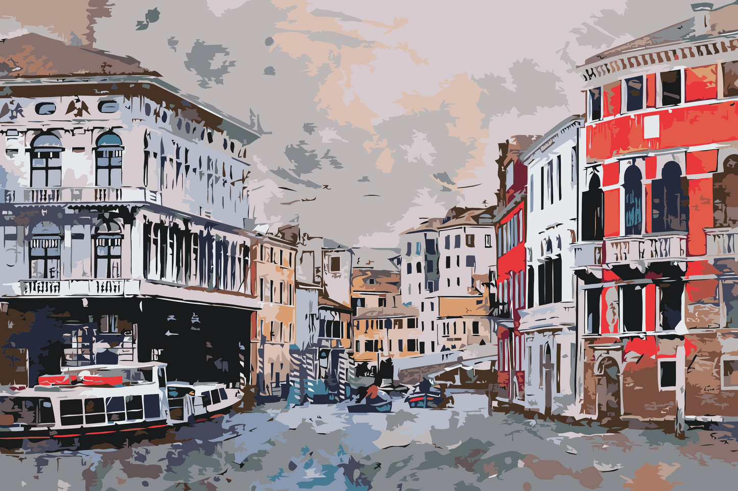 Paint by number - Venedig, en malerisk by