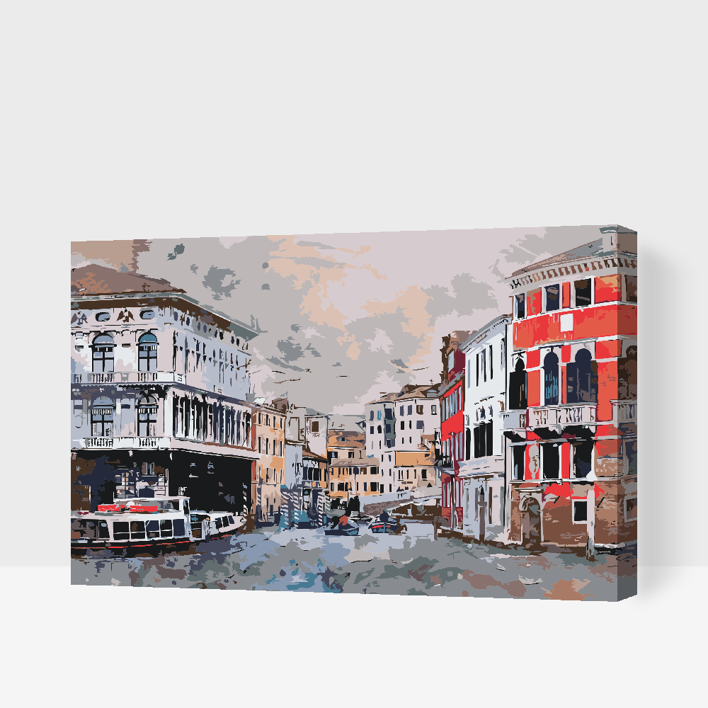 Paint by number - Venedig, en malerisk by