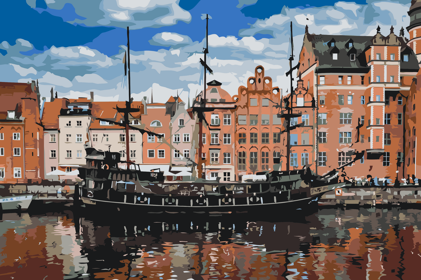 Paint by number - Black Pearl galeon, Gdansk