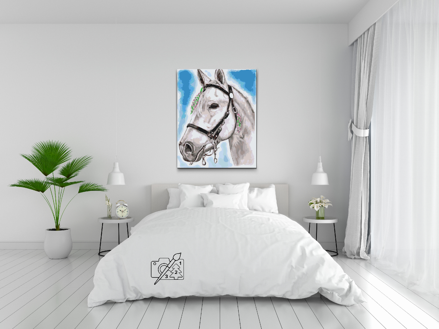 Paint by number - Hvid Hest