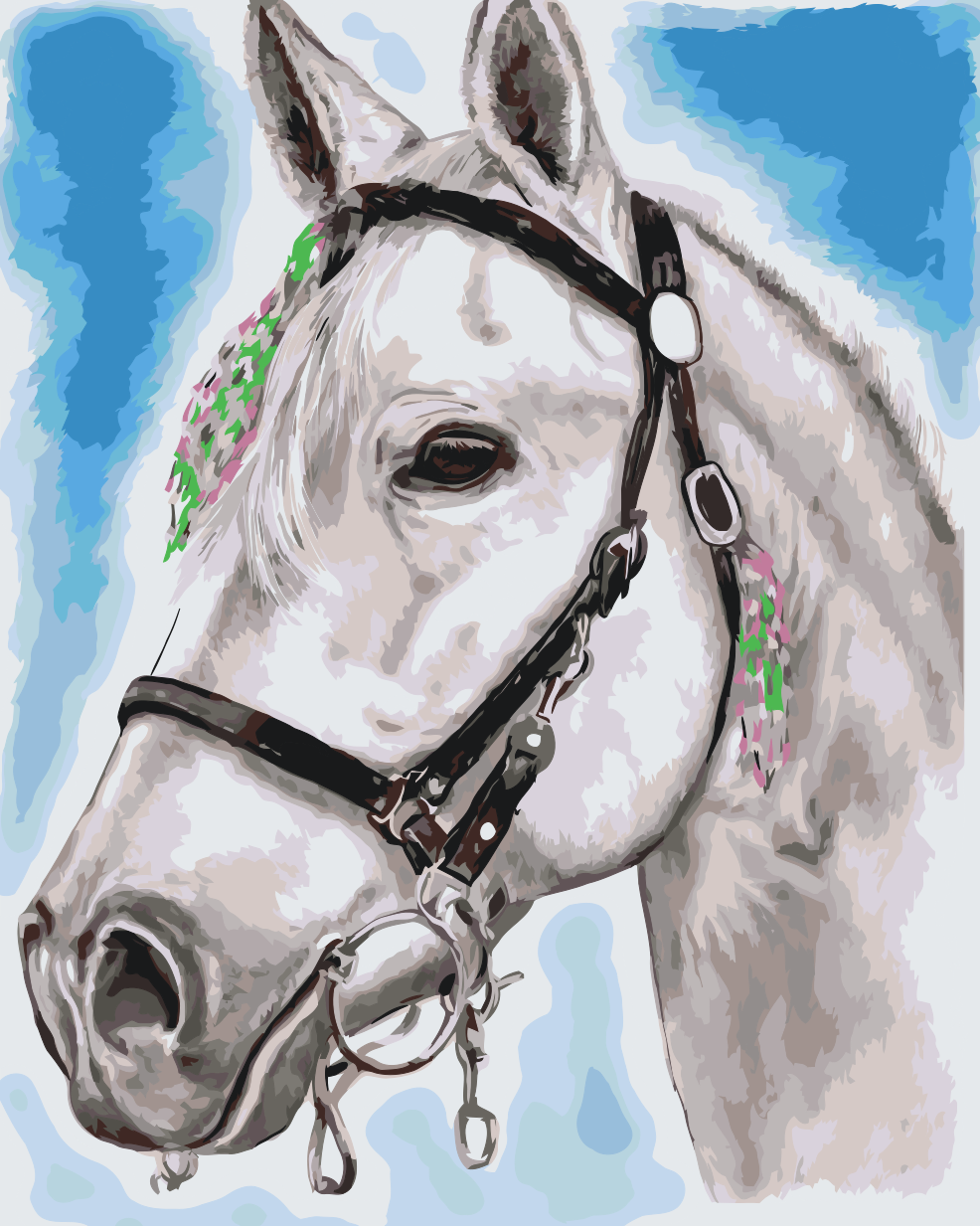 Paint by number - Hvid Hest