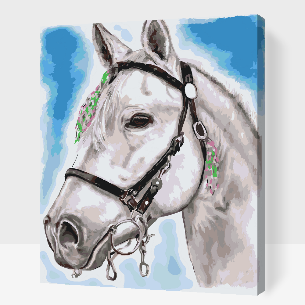 Paint by number - Hvid Hest