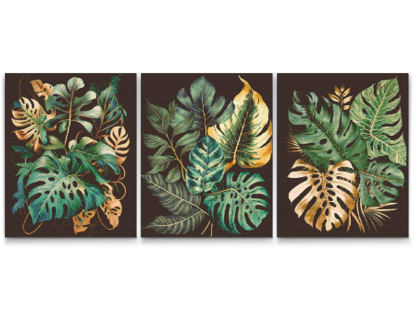 Diamond Paint - Tropisk bjergbestigning Monstera (sæt af 3)