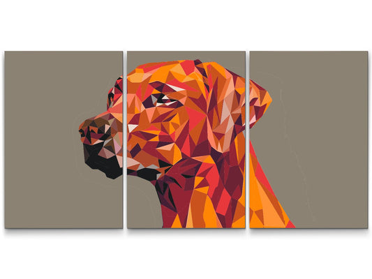 Paint by number - Geometrisk hund (sæt af 3)