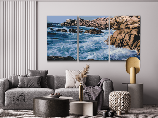 Paint by number - Rocky shore (sæt af 3)