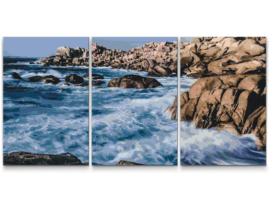 Paint by number - Rocky shore (sæt af 3)