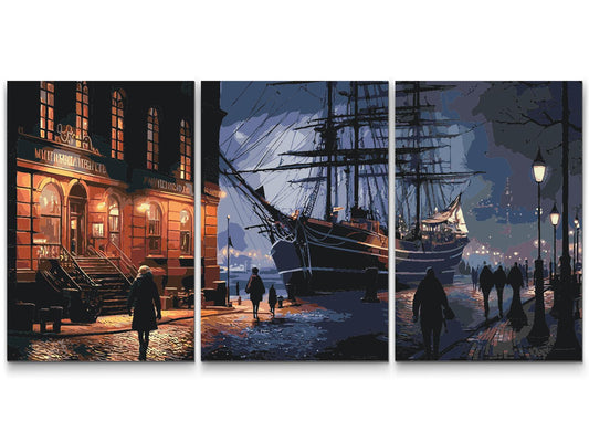 Paint by number - Hamborg om natten (sæt af 3)