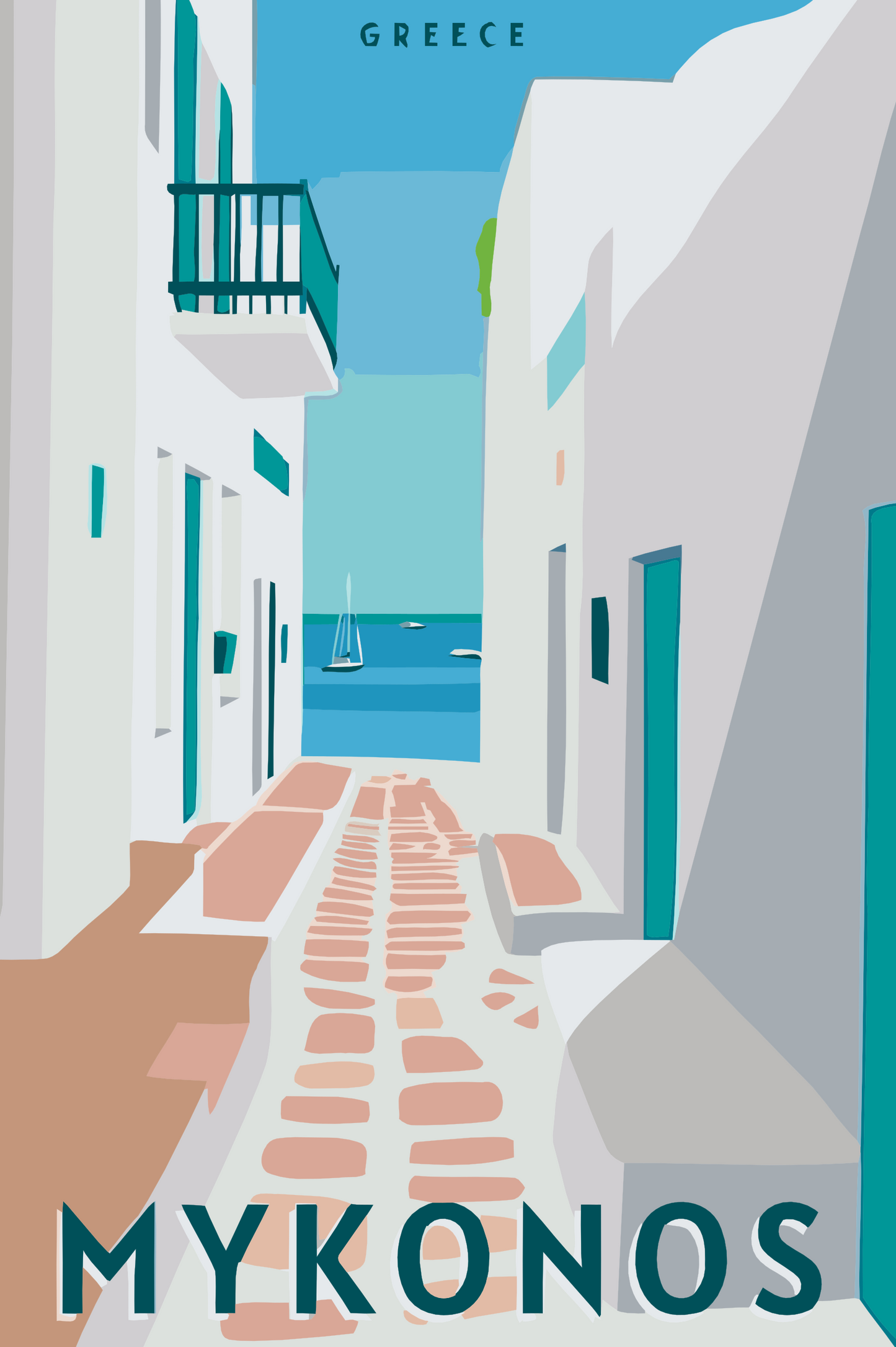 Paint by number - Grækenland, Mykonos