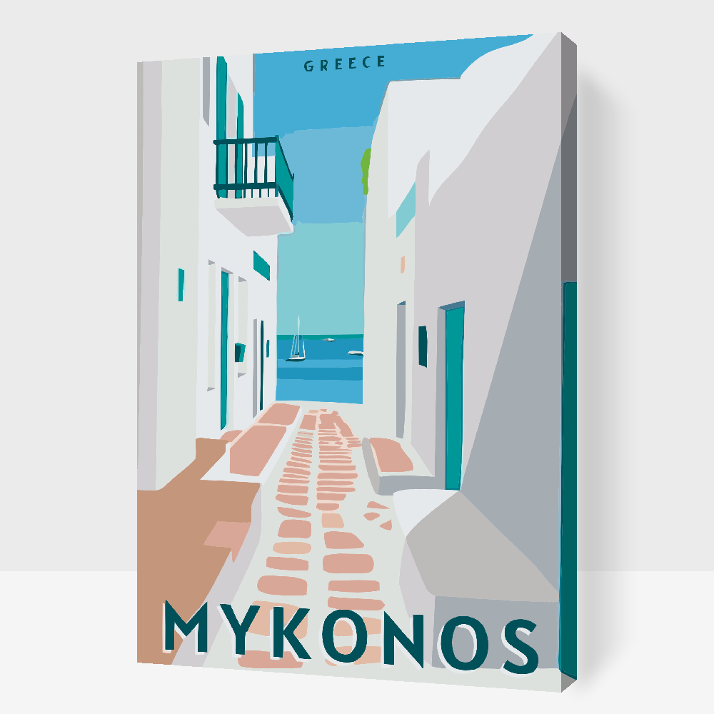 Paint by number - Grækenland, Mykonos