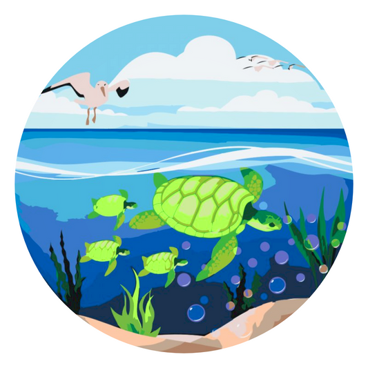 Paint by number - Skildpadder i havet
