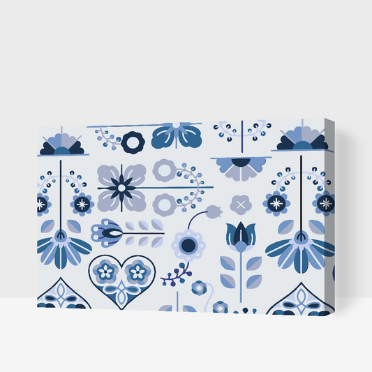 Paint by number - Blåt mosaikmønster