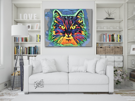 Paint by number - Farverig Kat 2