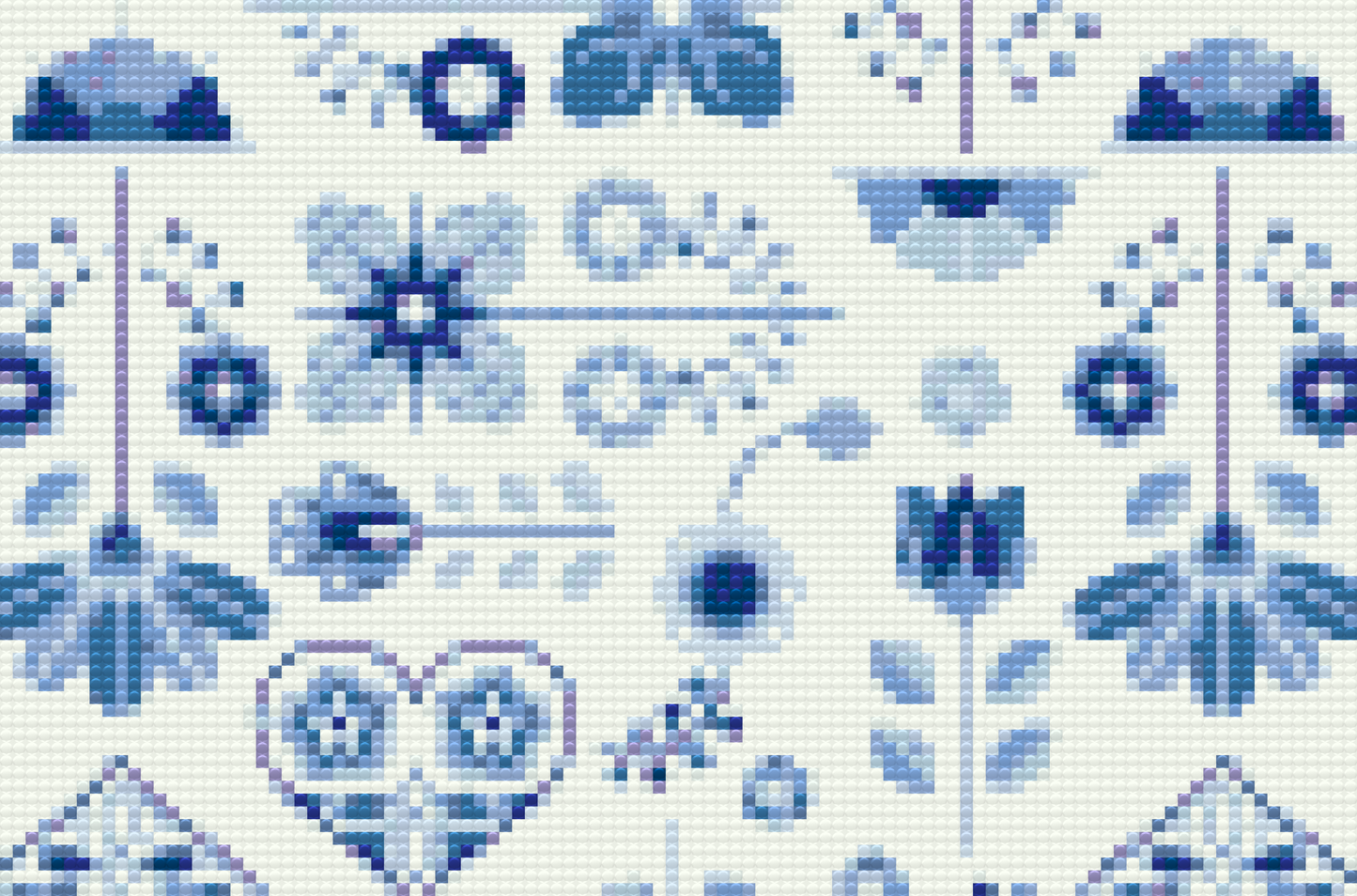 Diamond Paint - Blåt mosaikmønster