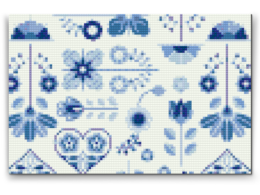 Diamond Paint - Blåt mosaikmønster