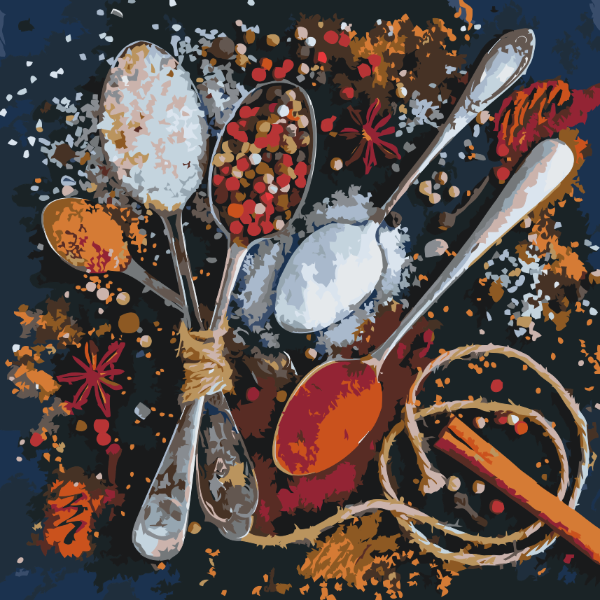 Paint by number - Krydderier