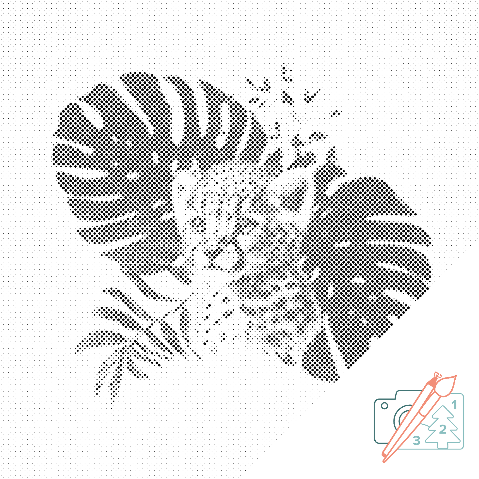 Dotting - Leopardungen og monsteraplanten