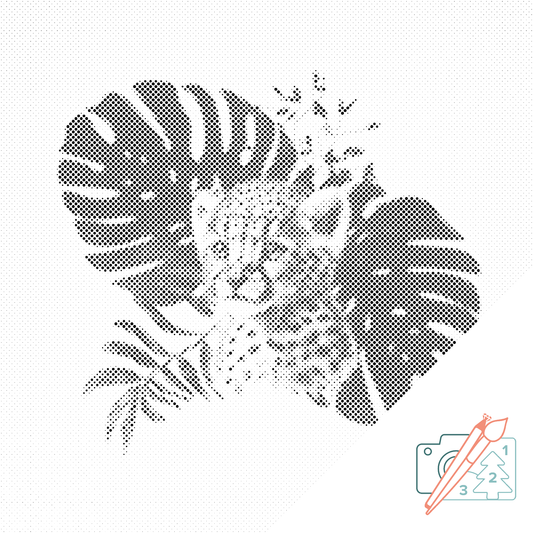 Dotting - Leopardungen og monsteraplanten