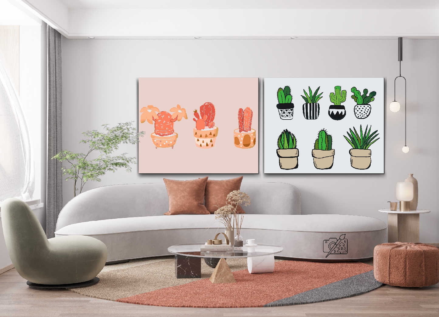 Paint by number - Kaktusser (sæt af 2)