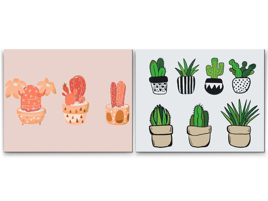 Paint by number - Kaktusser (sæt af 2)