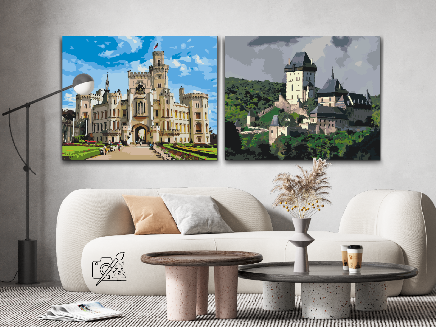 Paint by number - Karlštejn og Hluboká slotte (sæt af 2)