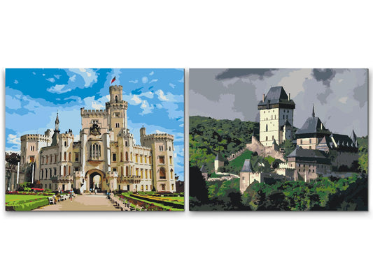 Paint by number - Karlštejn og Hluboká slotte (sæt af 2)