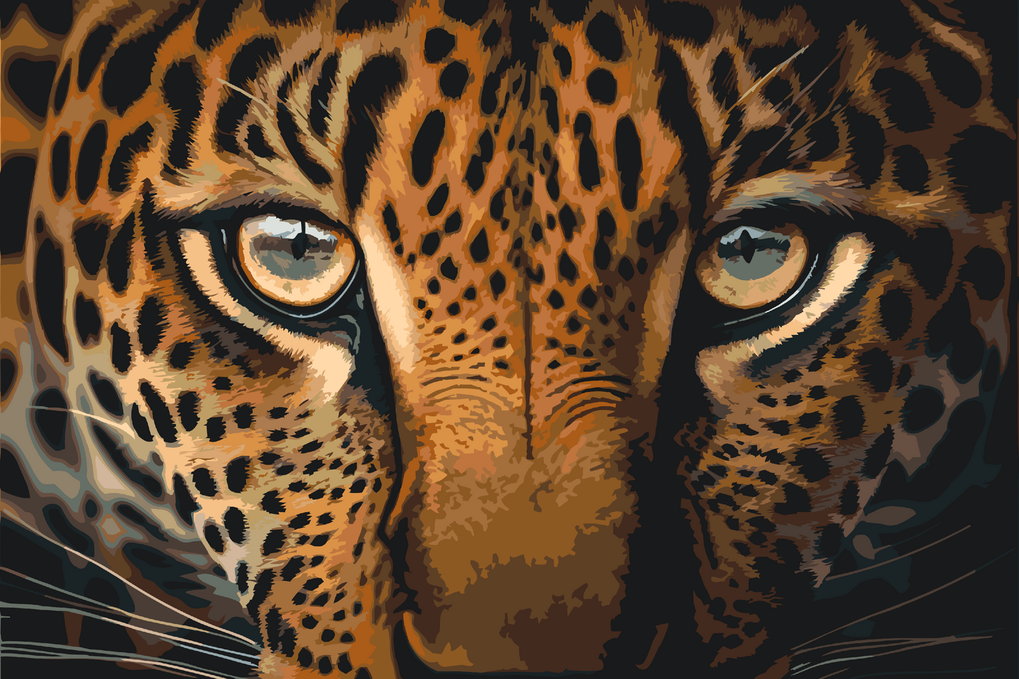 Paint by number - Leopard tæt på