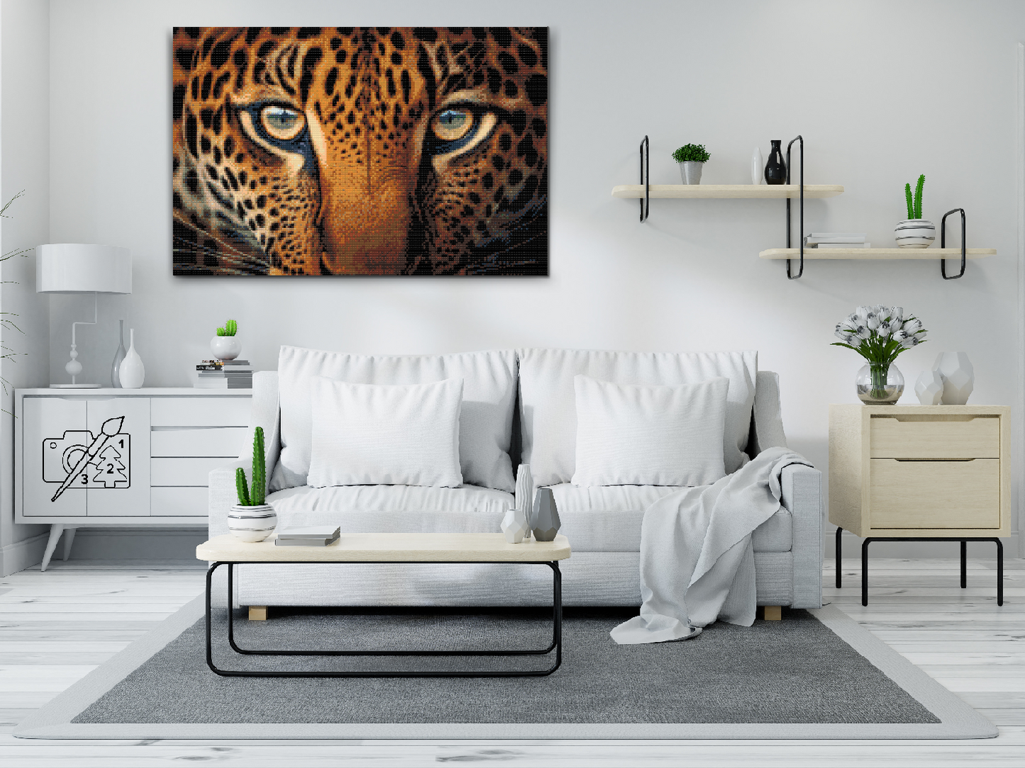Diamond Paint - Leopard tæt på