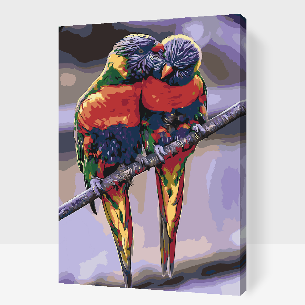Paint by number - Regnbuepapegøjer