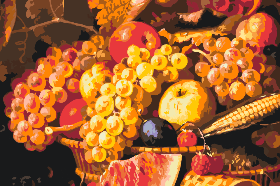 Paint by number - Kurv fuld af frugt