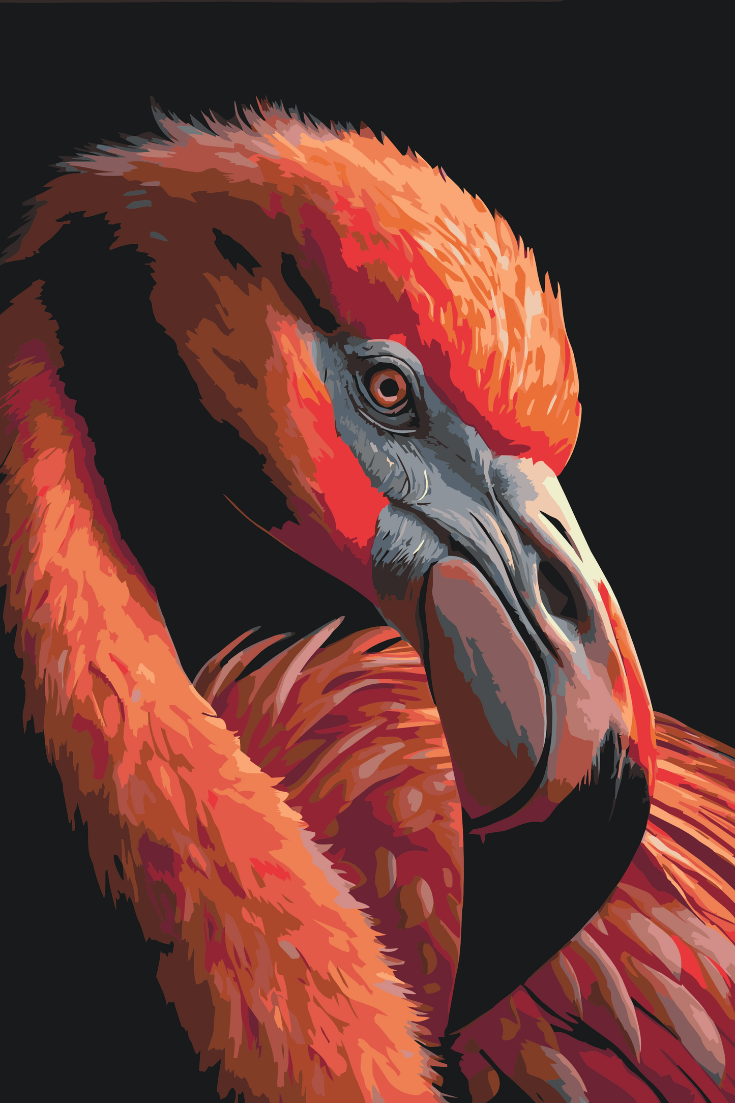 Paint by number - Flamingo tæt på