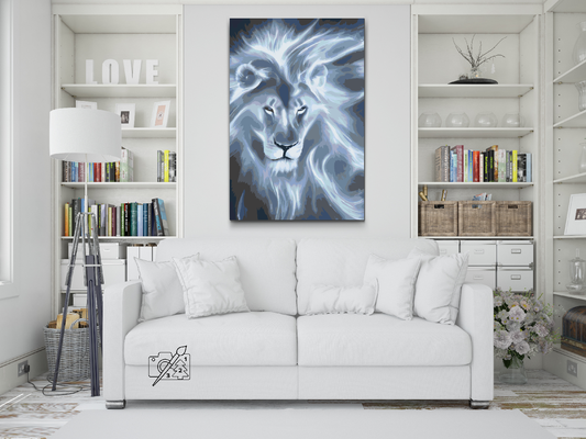 Paint by number - Blå løve