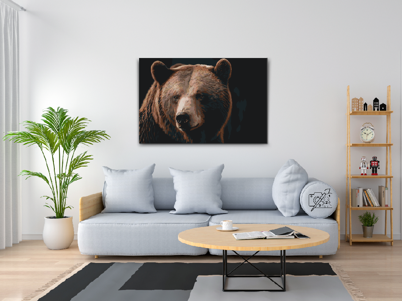 Paint by number - Grizzlybjørn