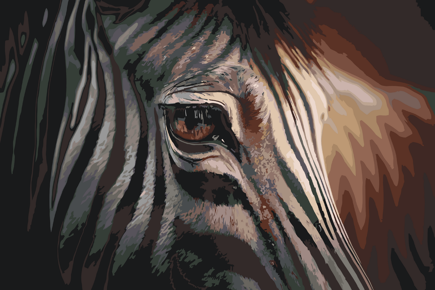 Paint by number - Zebra tæt på
