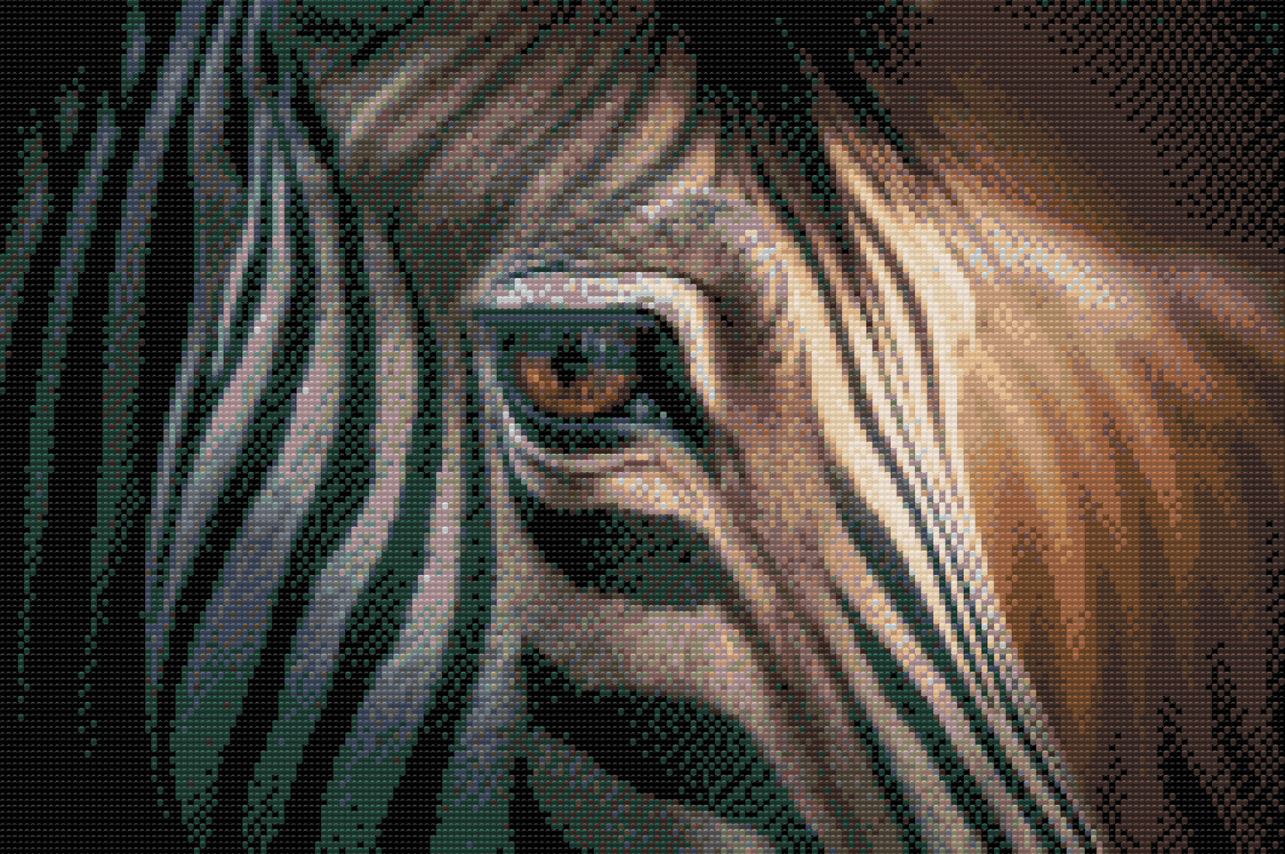 Diamond Paint - Zebra tæt på