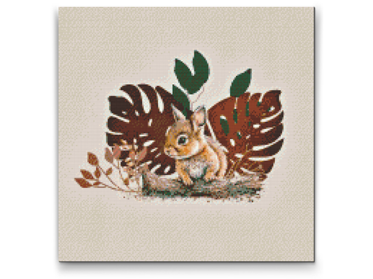 Diamond Paint - Kanin- og monsteraplanten