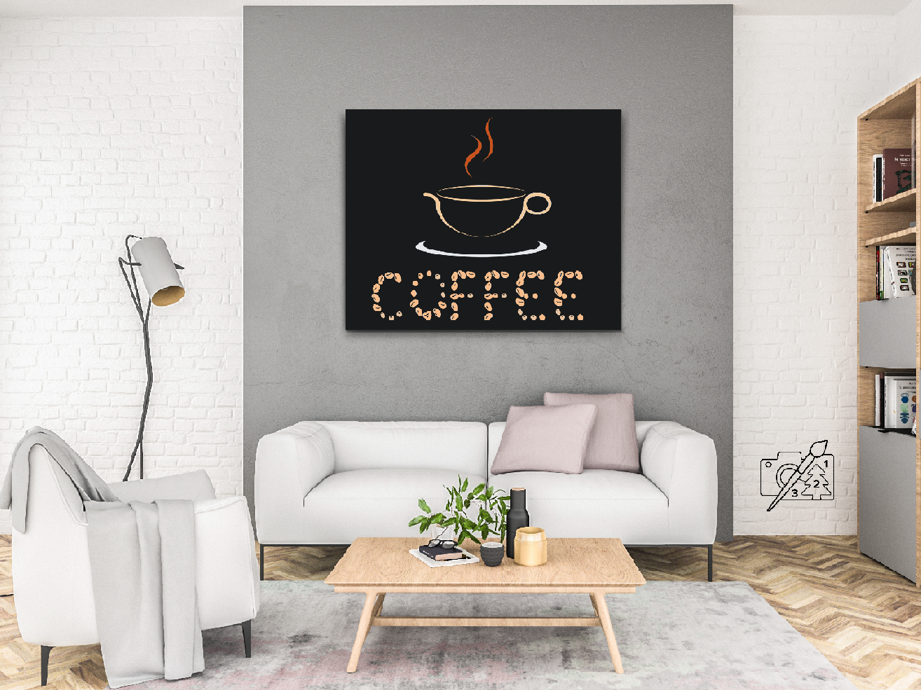 Paint by number - Kaffebønnestavning