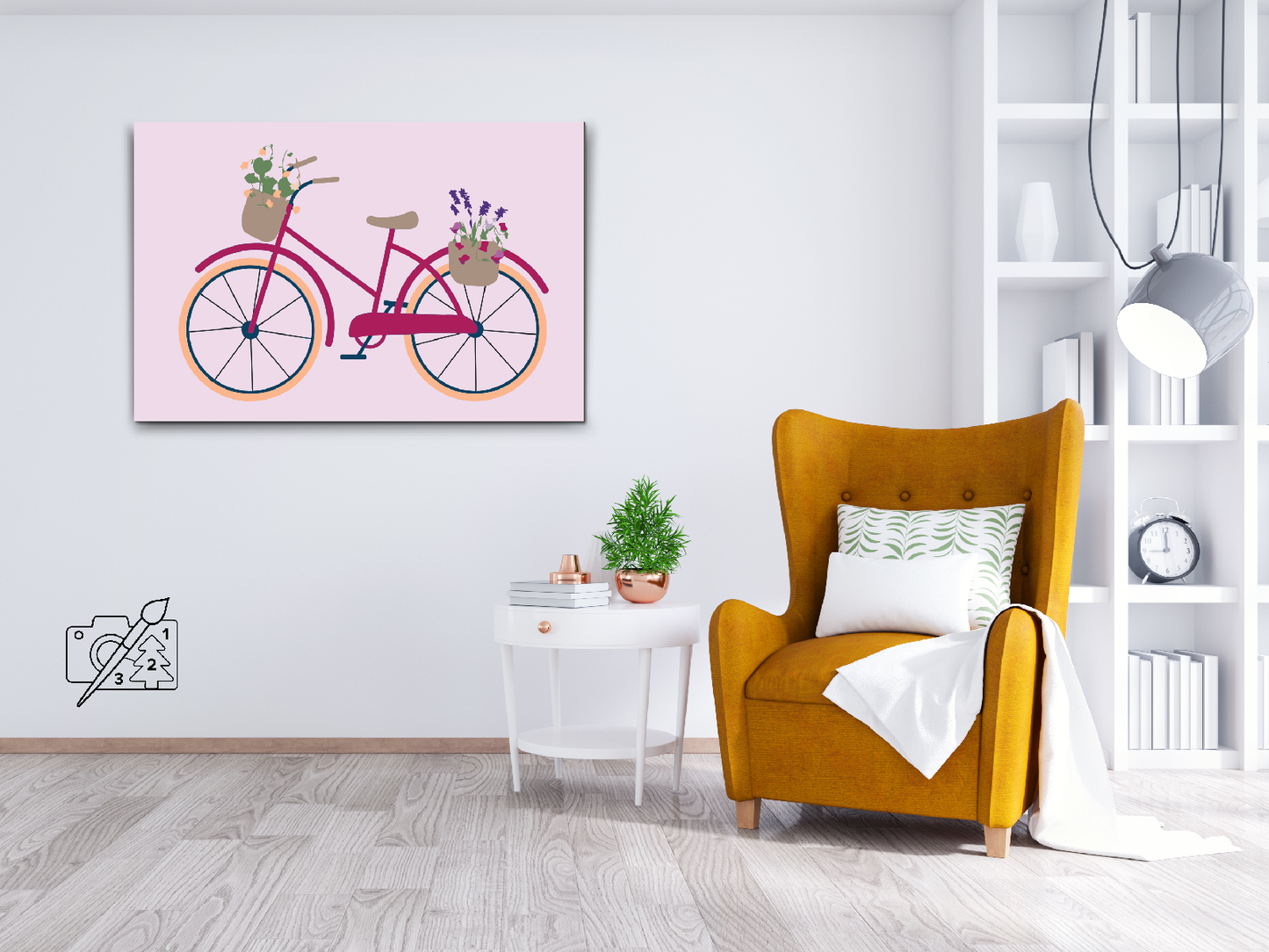 Paint by number - Cykel med blomster