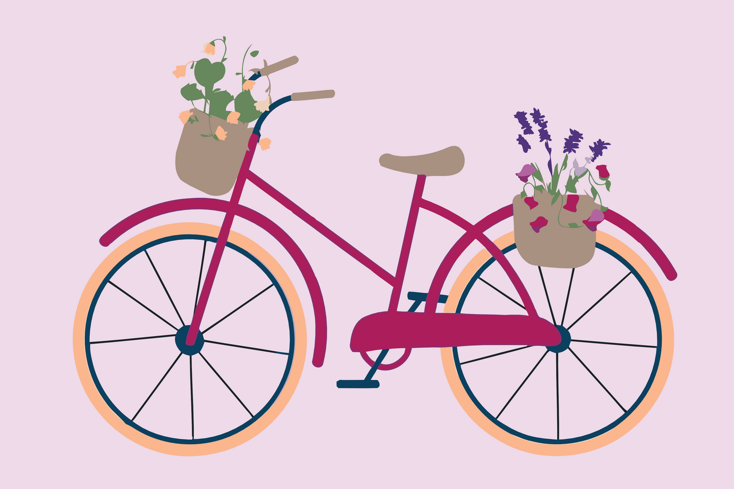 Paint by number - Cykel med blomster