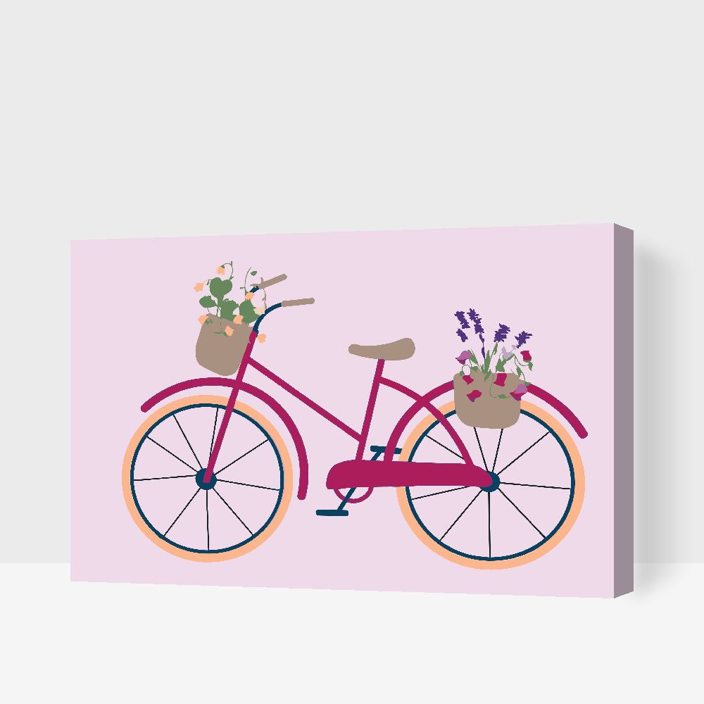 Paint by number - Cykel med blomster