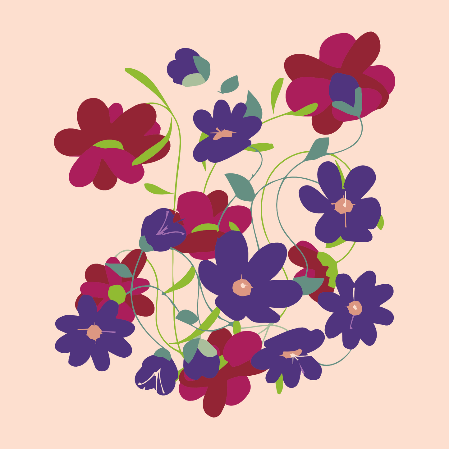 Paint by number - Forårsblomster