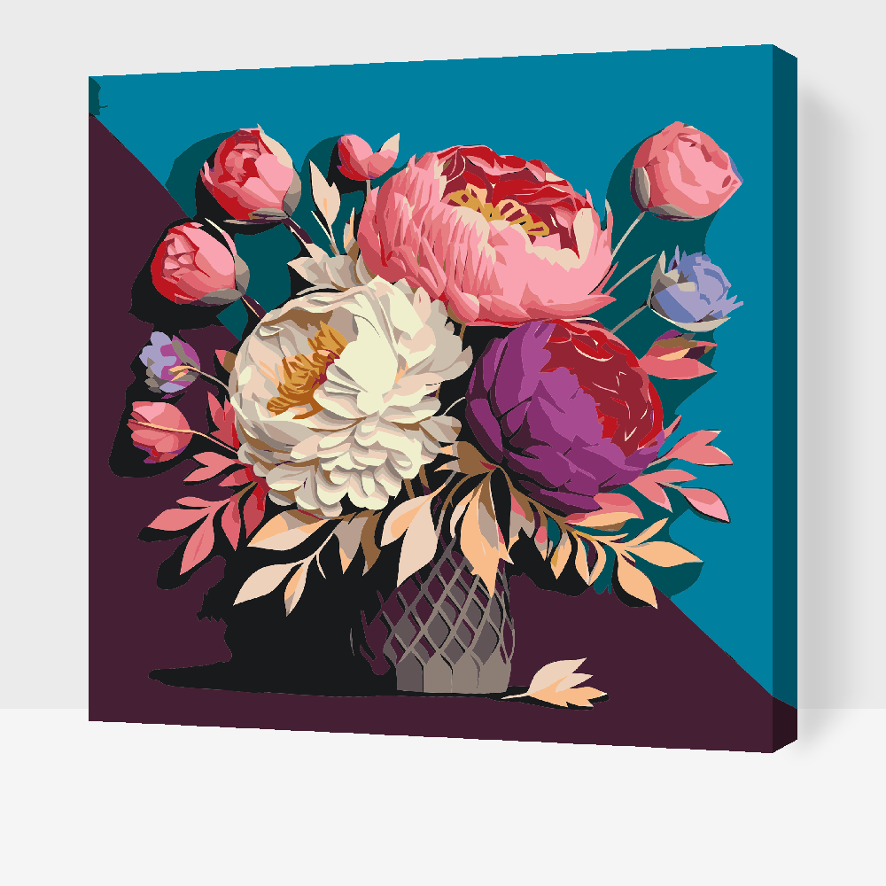 Paint by number - Buket pæoner