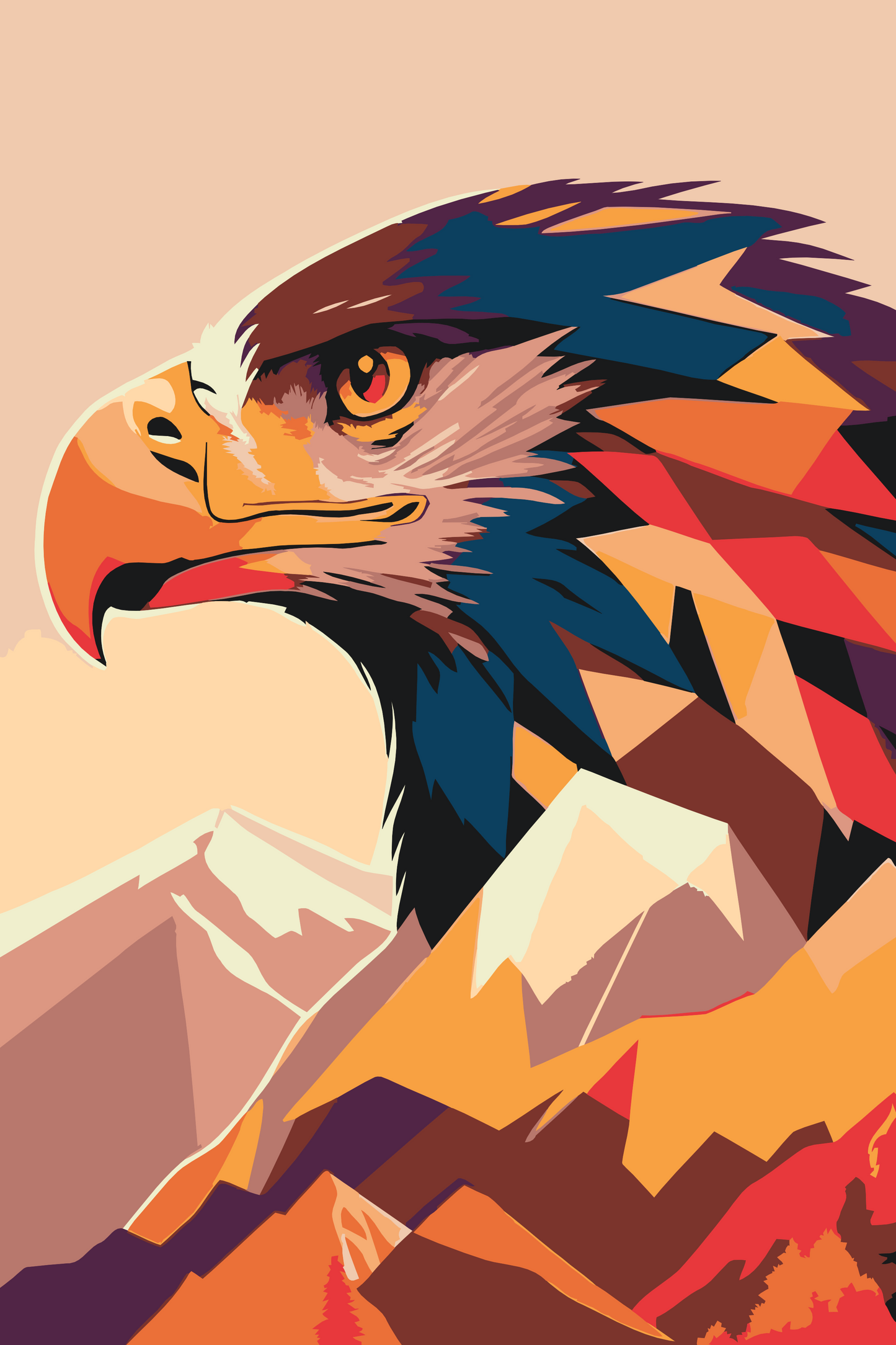 Paint by number - Vector eagle 2