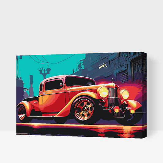 Paint by number - Rød veteranbil